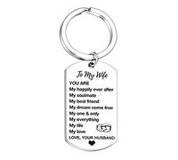 Nfyxcaz Wife Gift From Husband Valentine Gifts Wife Christmas Birthday Gift Anniversary Keyring For Wife Gift For Wife Romantic To My Wife Keychain