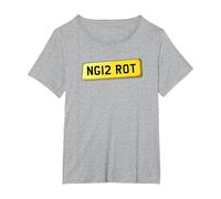 NG12 Rot - Radcliffe on Trent Number Plate T-Shirt, Women's Plus, Heather Grey, 2X
