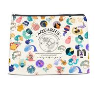 NGAEAK Aquarius Zodiac Gifts Cosmetic Bag for Women Aquarius Birthday Gifts Zipper Makeup Pouch Small Makeup Bag