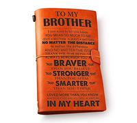 NGAEAK Brother Leather Journal Notebook from Sister Brother - to My Brother Engraved Vintage Leather Travel Journal Positive Embossed Writing Journal Gift for Graduation Birthday Christmas