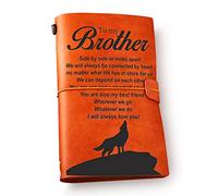NGAEAK Brother Quote Leather Journal Notebook From Man Woman - to My Brother I Will Always Love You Engraved Vintage Leather Travel Journal Embossed Writing Journal Gift for Brothers