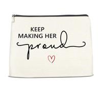 NGAEAK Memorial Gifts for Loss of Mom Cosmetic Bag, Keep Making Her Proud Small Makeup Bag, Sympathy Gifts for Loss of Loved One, Bereavement Gift Idea Zipper Makeup Pouch