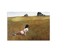 NGANOH Christina's World by Andrew Wyeth Canvas Printed Poster Home Decor Wall Art Hanging Picture Print Bedroom Decorative Paintings Room Aesthetic 16x24inch(40x60cm)