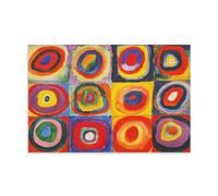 NGANOH Color Study Squares with Concentric Circles by Wassily Kandinsky Canvas Printed Poster Picture Print Wall Art Painting Canvas Artworks Gift Idea Room Aesthetic 24x36inch(60x90cm)