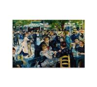 NGANOH Dance at Le Moulin De La Galette by Pierre Auguste Renoir Canvas Printed Poster Wall Art Scroll Canvas Painting Picture Living Room Decor Home 16x24inch(40x60cm)
