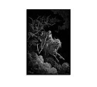 NgAnoh Death On The Pale Horse by Gustave Dore Canvas Printed Poster Picture Print Canvas Wall Paint Arts Decor Modern Home Artworks Gift Idea 16x24inch(40x60cm)