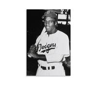 NgAnoh Jackie Robinson Baseball Star Poster Painting On Canvas Wall Art Scroll Picture Print Living Room Walls Decor Homes 12x18inch(30x45cm)