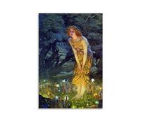 NgAnoh Midsummer Eve 2 by Edward Robert Hughes Canvas Printed Poster Art Canvas Painting Decor Wall Print Photo Gifts Home Modern Decoratives 16x24inch(40x60cm)