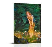 NgAnoh Midsummer Eve by Edward Robert Hughes Canvas Printed Poster Artworks Canvas Room Aesthetic Wall Art Prints Home Modern Decor Gifts 16x24inch(40x60cm)