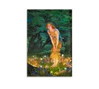 NgAnoh Midsummer Eve by Edward Robert Hughes Canvas Printed Poster Cool Artworks Painting Wall Art Canvas Prints Hanging Picture Home Decors Gift Idea 20x30inch(50x75cm)