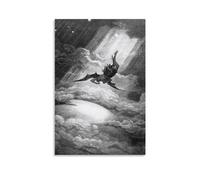 NgAnoh Paradise Lost by Gustave Dore Canvas Printed Poster Painting On Canvas Wall Art Scroll Picture Print Living Room Walls Decor Homes 16x24inch(40x60cm)