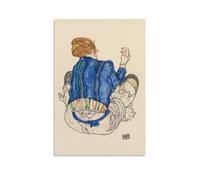 NgAnoh Seated Woman by Egon Schiele Canvas Printed Poster Painting On Canvas Wall Art Scroll Picture Print Living Room Walls Decor Homes 12x18inch(30x45cm)