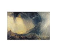 NgAnoh Snow Storm - Hannibal And His Army Crossing The Alps by J. M. W. Turner Canvas Printed Poster Room Aesthetic Print Art Wall Painting Canvas Gifts Modern Bedroom Decor 08x12inch(20x30cm)