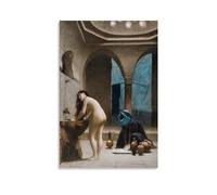 NgAnoh Study For A Maure Bath, Turkish Woman In The Bath by Jean-Leon Gerome Canvas Printed Poster Painting On Canvas Wall Art Scroll Picture Print Living Room Walls Decor Homes 12x18inch(30x45cm)