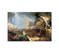 NgAnoh The Course of Empire Destruction by Thomas Cole Canvas Printed Poster Picture Print Wall Art Painting Canvas Artworks Gift Idea Room Aesthetic 16x24inch(40x60cm)