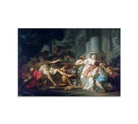 NgAnoh The Death of Seneca by Jacques Louis David Canvas Printed Poster Painting On Canvas Wall Art Scroll Picture Print Living Room Walls Decor Homes 08x12inch(20x30cm)