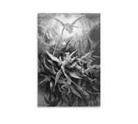 NgAnoh The Fall of The Rebel Angels by Gustave Dore Canvas Printed Poster Painting On Canvas Wall Art Scroll Picture Print Living Room Walls Decor Homes 24x36inch(60x90cm)