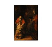 NgAnoh The Return of The Prodigal Son by Rembrandt Van Rijn Canvas Printed Poster Painting On Canvas Wall Art Scroll Picture Print Living Room Walls Decor Homes 24x36inch(60x90cm)