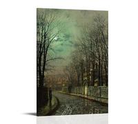 NgAnoh The Tryst by John Atkinson Grimshaw Canvas Printed Poster Painting On Canvas Wall Art Scroll Picture Print Living Room Walls Decor Homes 12x18inch(30x45cm)