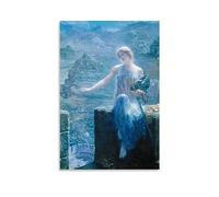 NgAnoh The Valkyrie's Vigil by Edward Robert Hughes Canvas Printed Poster Artworks Canvas Room Aesthetic Wall Art Prints Home Modern Decor Gifts 12x18inch(30x45cm)