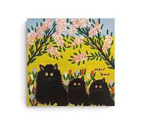 NgAnoh Three Black Cats -3 by Maud Lewis Canvas Printed Poster Wall Art Scroll Canvas Painting Picture Living Room Decor Home 12x12inch(30x30cm)