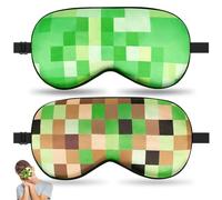 NganSuRong 2 Pcs Sleep Mask for Kids Boys,Silk Blackout Eye Mask for Sleeping with Adjustable Strap, Adult Children's Bedtime Blindfold for Side Sleepers, Travel & Home Use (2Pcs My World)