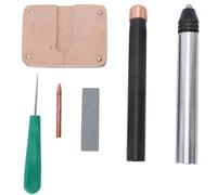 NGARY Ergonomic Flint Knapping Tool Set, Stainless Steel Flint Knapping Set Copper With Replacable Copper Rod And Non Slip Ergonomic Grip Handles, For Outdoor Fire Starting, Handmade Creation