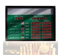 NGARY Exchange Rate Display, World Exchange Rate Display Board With 300 MCD High Brightness Screen, Remote Control and Buy/Sell/Time/Date Display, 6 Countries Foreign Exchange Price for Banks