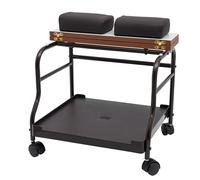 NGARY Foot Bath Spa Trolley Cart, Beauty Salon Foot Bath Portable Trolley with Collapsible Tabletop, Swivel Casters and Foot Pad, Weight Capacity 39.7 Lbs, for Salon Nail Foot Bath Spa