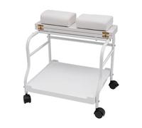 NGARY Foot Bath Spa Trolley Cart, Beauty Salon Foot Bath Portable Trolley with Collapsible Tabletop, Swivel Casters and Foot Pad, Weight Capacity 39.7 Lbs, for Salon Nail Foot Bath Spa