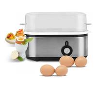 NGARY Rapid Egg Cooker, 210W Compact Egg Cooker Multi-Functional with 3 Poachers, Lntelligent Power Off and Anti-Dry Burn Protection, Ideal for Soft Medium or Hard Boiled Eggs