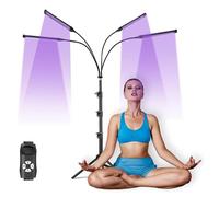 NGARY Tanning Lamp, 4-Head Face Tanning Lamp with 420pcs LEDs and 15"-61" Adjustable Bracket, Adjustable Lighting Mode Intensity Time, 360° Free Rotation for Face and Body Antique Bronze Skin