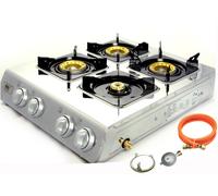 NGB-400 Stainless Steel Gas Stove 4 Burner 12 KW Camping Stove WOK Pot Holder