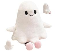 Ngbbby 12 Inch Cute Soft Halloween Ghost Plush Stuffed Animal with Hand and Leg, Smile Ghost Throw Pillow for Kids Adults, Toy