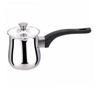 Ngbbby 180ml Stainless Steel Turkish Arabic Coffee Pot with Anti-Scalding Handle Lid, for Milk, Chocolate, Butter, Cheese, Easy to Use