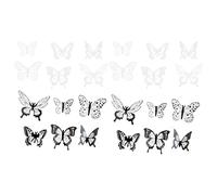 Ngbbby 24PCS Mothers Day Butterfly Cake Topper Black White, Personalised Cupcake Decoration