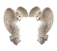 Ngbbby 2PCS Angel Wing Ornament 6.3x4.3x1.8'' Resin Flying Angel Door Frame Decor Easy Install Wing Wall Decor for Indoor Outdoor Door & Wall Decoration, Frame
