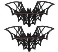 Ngbbby 2Pcs Bat Shaped Gothic Shelf, Wooden Wall Corner Shelves Spooky Art for Home Bedroom Kitchen