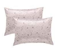 Ngbbby 2PCS Kids Silk Pillowcase 14"x19" Soft Cozy Toddler Silk Pillowcase Envelope Satin Pillow Cases for Boys Girls Machine Washable, Satin