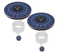 Ngbbby 2pcs Solar Powered Pond Aerator, Portable Solar Pond Aerator With Air Hose & Bubble Stones For Small Ponds, Bird Baths, For