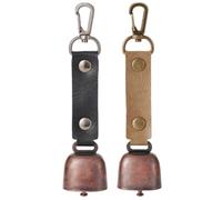 Ngbbby 2Pcs Vintage Bear Bell Keychain with Magnetic Silencer Anti-Lost Camping Hiking Gear