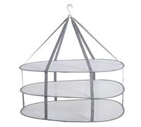 Ngbbby 3-Tier Foldable Sweater Drying Rack with 360掳 Rotating Hook - Mesh Flat Hanging Clothes Dryer Rack for Laundry, Space Saving Garment Airer, Portable Storage