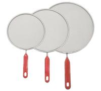 Ngbbby 3Pcs 7.5"/8"/10" Fine Mesh Metal Grease Splatter Guard Galvanized for Cooking Frying with Hanging Hole, Oil Splash Guard