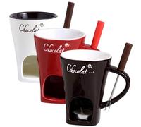 Ngbbby 3Pcs Chocolate Fondue Mug - Heat-Resistant Ceramic Melting Cup with Forks, Reusable for Date Night, Birthday, Wedding Gifts