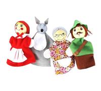 Ngbbby 4Pcs/Set Hand Puppets for Kids, Little Red Riding Hood Hand Puppets Toy, Interactive Role Playing Cartoon Puppet Theater for Kids Toddler Gifts, Storytelling, Preschool Education