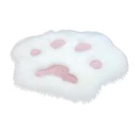 Ngbbby Cat Paw Rug White 24x24 Inch, Shaggy Cute Rug Non-Slip Skin-Friendly, Breathable Polyester Cat Room Decor for Living Room, Bedroom, Nursery, Dorm