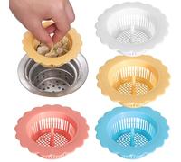 Ngbbby Kitchen Sink Drain Strainer, 4PCS Plastic Sink Food Catcher, 3.5" Fine Mesh Strainer Basket, Easy to Clean Kitchen Filter with Handle