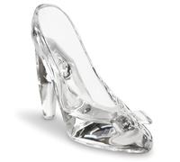 Ngbbby Lead-Free Crystal Glass Slipper Decoration - Princess Heels Display with 3D Pattern Carving for Women and Girls, Collectible