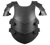 Ngbbby Medieval Chest Armor PU Leather Adjustable Viking Armor Men Renaissance Cosplay Knight Breastplate for Halloween, Themed Party, Black