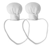 Ngbbby Mini Chef Hat Headband 2PCS, Cute Tiny Chef Hat with Elastic Band for DIY Dolls Craft Accessories, Mini